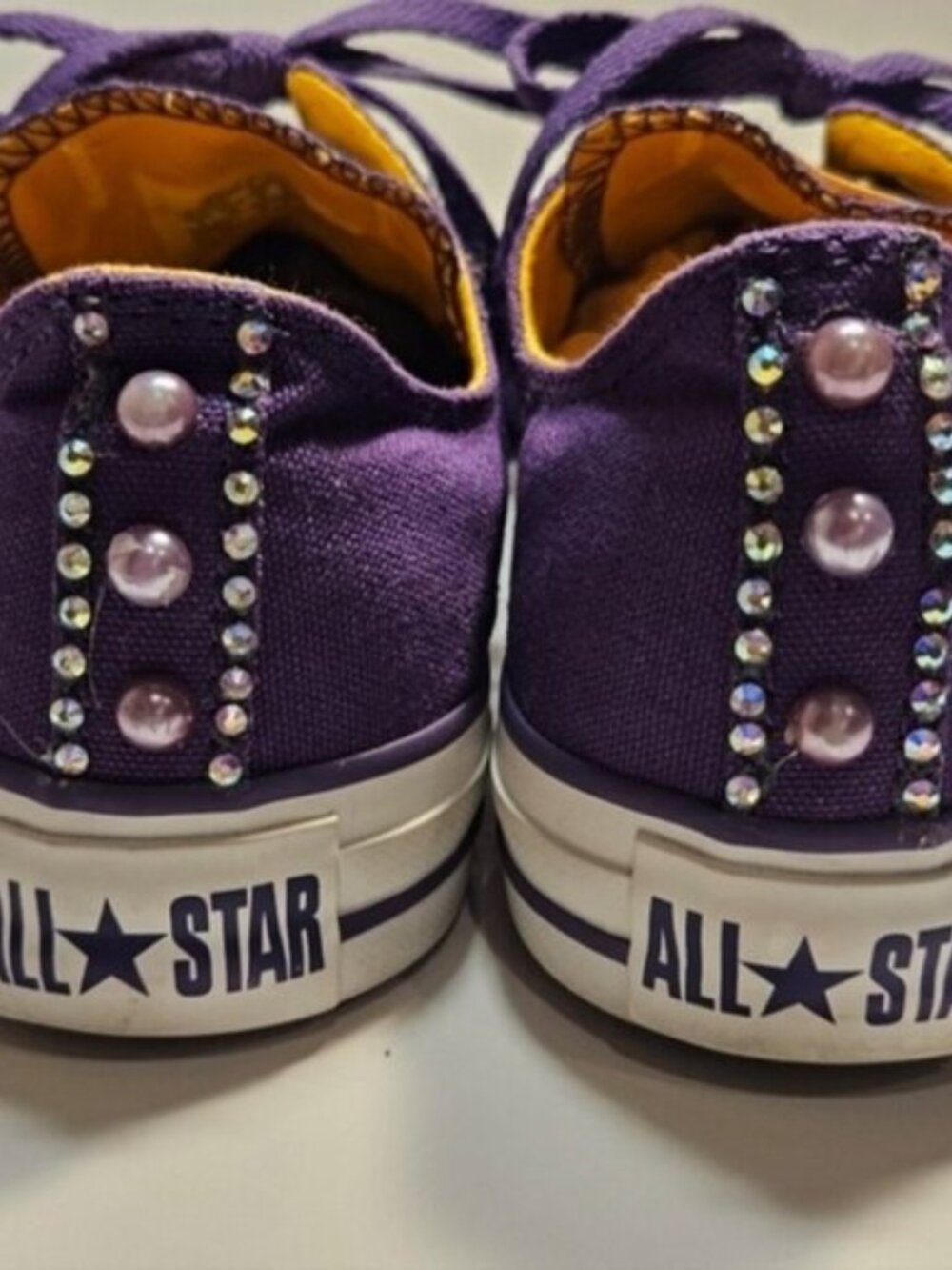 Custom Converse SZ 10 Pop Rock Star Prince Hall of Fame Chuck Taylor Low Tops - Picture 5 of 12